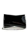 Christian Louboutin Loubitwist Clutch Shoulder Bag In Black Patent Leather In Black