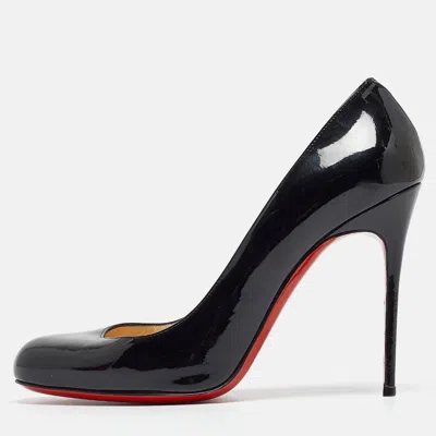 Pre-owned Christian Louboutin Black Patent Simple Pumps Size 40