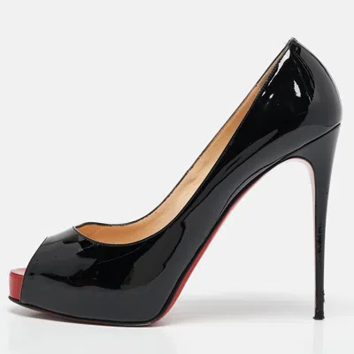Pre-owned Christian Louboutin Black Patent Very Prive Pumps Size 40
