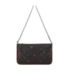 Christian Louboutin Black Perforated Grain Shoulder Bag In Black