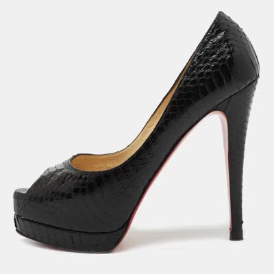 Pre-owned Christian Louboutin Black Python Altadama Pumps Size 36.5