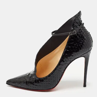 Pre-owned Christian Louboutin Black Python Leather Vampydoly Pumps Size 36.5