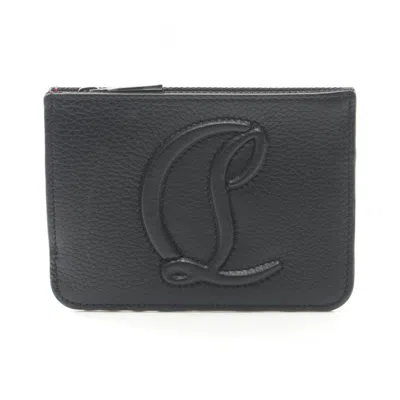 Pre-owned Christian Louboutin Black Red Color Leather Coin Purse/coin Case () In Multi