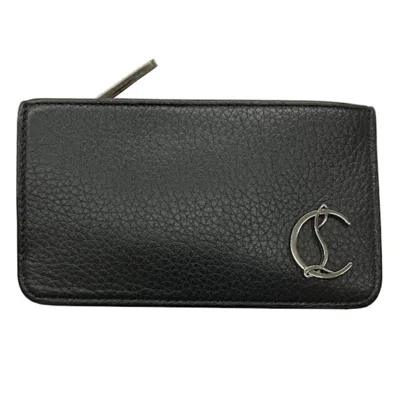 Pre-owned Christian Louboutin Black Red Color Leather Coin Purse/coin Case () In Multi