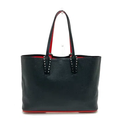 Pre-owned Christian Louboutin Black Red Color Leather Handbag Tote Bag () In Multi
