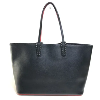 Pre-owned Christian Louboutin Black Red Color Leather Shoulder Bag Tote Bag () In Multi