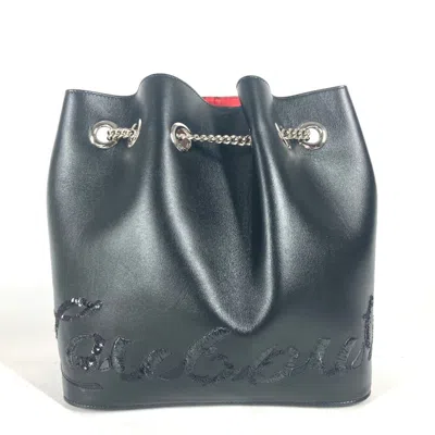 Pre-owned Christian Louboutin Black Spangles Leather Backpack ()