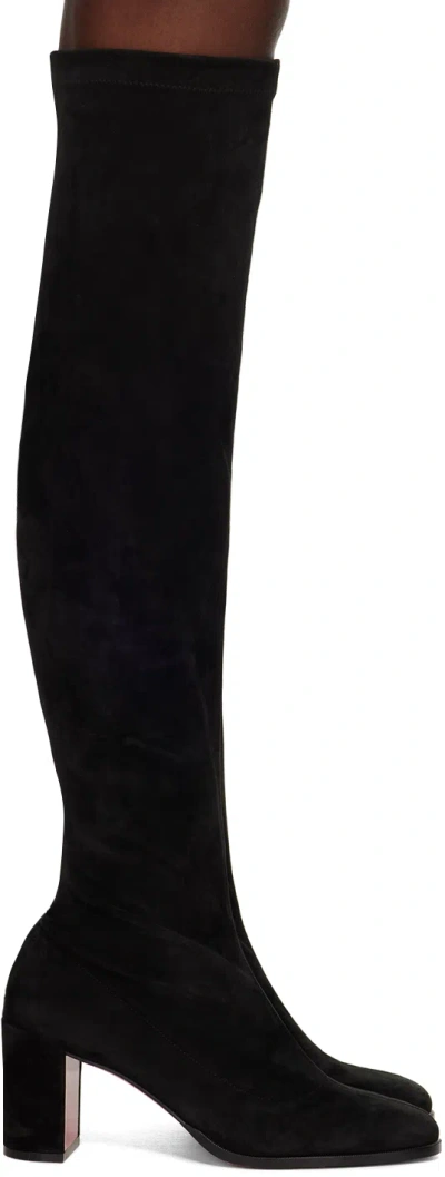 Christian Louboutin Black Stretchadoxa Botta Alta Boots In Bk01 Black
