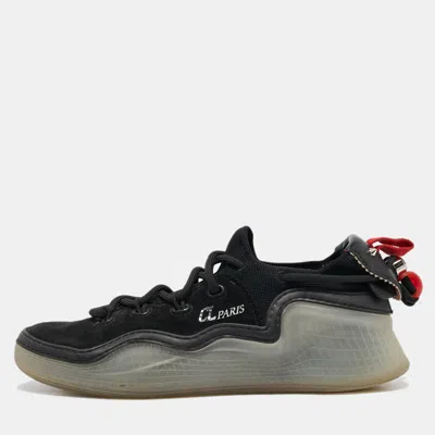 Pre-owned Christian Louboutin Black Suede And Leather Arpoador Sneakers Size 40