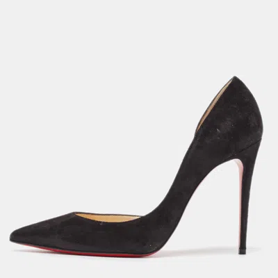 Pre-owned Christian Louboutin Black Suede Iriza Pumps Size 37