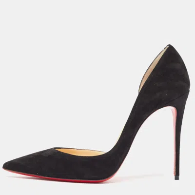 Pre-owned Christian Louboutin Black Suede Iriza Pumps Size 40.5