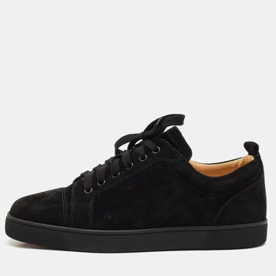 Pre-owned Christian Louboutin Black Suede Louis Junior Sneakers Size 43