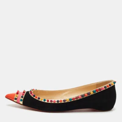 Pre-owned Christian Louboutin Black Suede Malabar Hill Flats Size 40