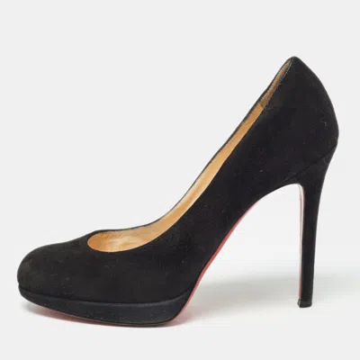 Pre-owned Christian Louboutin Black Suede New Simple Pumps Size 37.5
