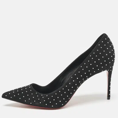 Pre-owned Christian Louboutin Black Suede Pigalle Follies Pumps Size 39.5