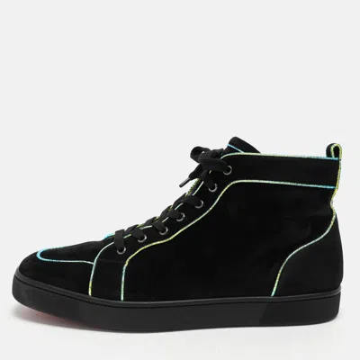 Pre-owned Christian Louboutin Black Suede Rantulow Orlato High Top Sneakers Size 46