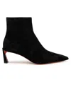 Christian Louboutin Black Veau Velours Condora Booty 55 Boots In Black