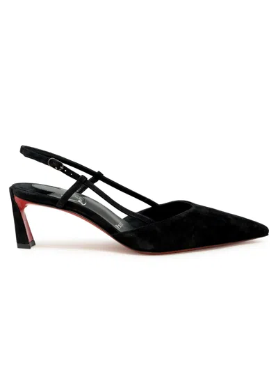 CHRISTIAN LOUBOUTIN CHRISTIAN LOUBOUTIN BLACK VEAU VELOURS CONDORLINE 55 SLINGBACK