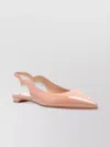 Christian Louboutin Block Heel Pointed Toe Calf Leather Ballerina In Brown