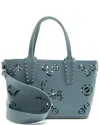 Christian Louboutin Blue Leather Loubinthesky Cabata Mini Tote (authentic Pre-loved) In Blue