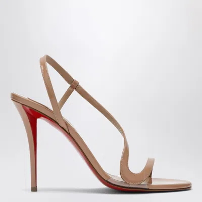 Christian Louboutin Blush Rosa Z Sandals In Patent Calfskin Leather Women In Neutral