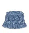 CHRISTIAN LOUBOUTIN BOBINO DENIM MONOGRAM BUCKET HAT