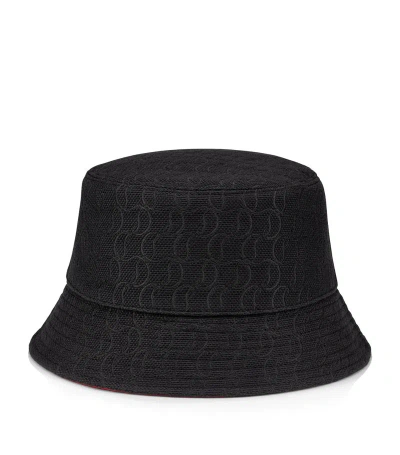 Christian Louboutin Bobino Jacquard-monogram Bucket Hat In Black