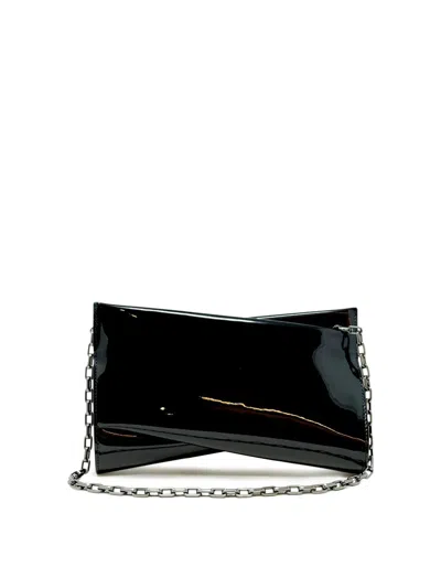 CHRISTIAN LOUBOUTIN PATENT LOUBITWIST CLUTCH BAG