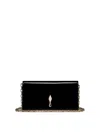 Christian Louboutin Rectangular Clutch Bag Chain Strap Metal Hardware In Black