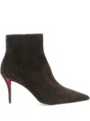 Christian Louboutin Miss Z 80 Suede Ankle Boots In Animal Print