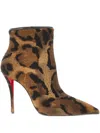Christian Louboutin Miss Z 100mm Leopard Pony Hair Ankle Boots In Multi
