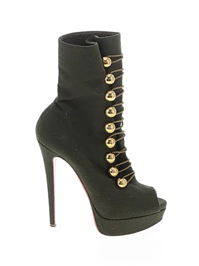Pre-owned Christian Louboutin Boots In Green