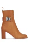 Christian Louboutin Booty Lock 70 Leather Bootie In Terra
