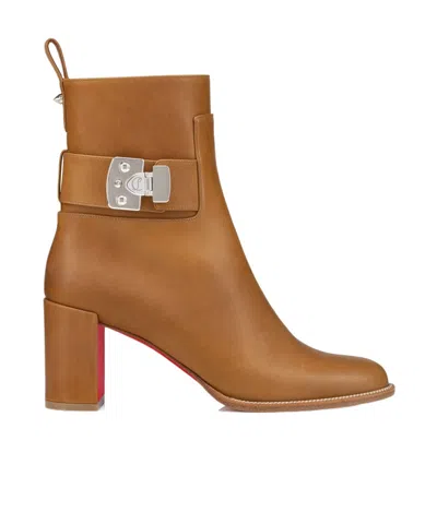 Christian Louboutin Booty Lock Boots In Brown