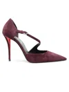 Christian Louboutin Bordeaux Suede Miss Ziggyta Pumps In Burgundy