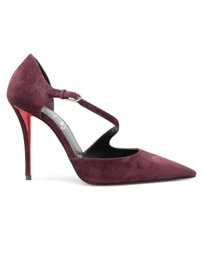 CHRISTIAN LOUBOUTIN CHRISTIAN LOUBOUTIN BORDEAUX SUEDE MISS ZIGGYTA PUMPS