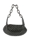 Christian Louboutin Shoulder Bag Woman Black In Black/silver/silver