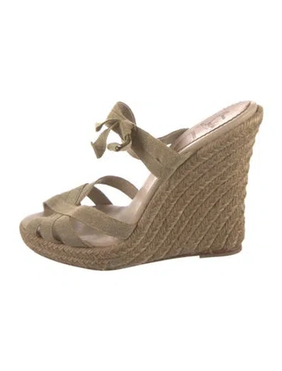 Pre-owned Christian Louboutin Bow Accents Espadrilles