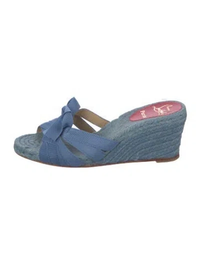 Pre-owned Christian Louboutin Bow Accents Espadrilles In Blue