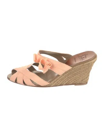 Pre-owned Christian Louboutin Bow Accents Espadrilles In Pink