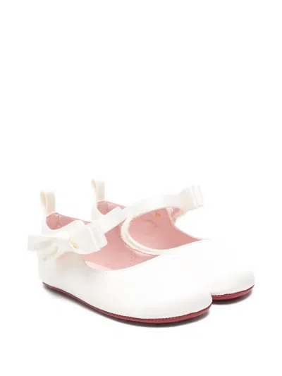 Christian Louboutin Babies' Bow-detail Ballerinas In Neutral