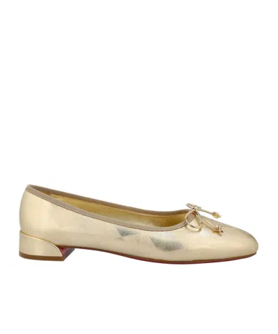 Christian Louboutin Bow-detailed Flat Shoes In Brown