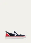 Christian Louboutin Boys Version Vy Kids Pedrito Junior Cotton-canvas Low-top Trainers In Version Navy