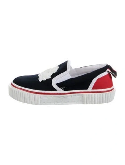Pre-owned Christian Louboutin Kids' Boys' Colorblock Slip-on Sneakers In Blue