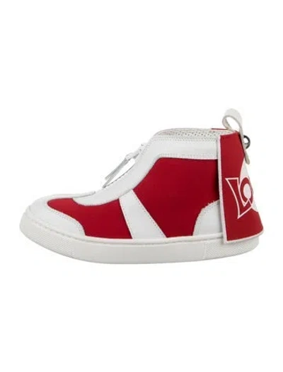 Pre-owned Christian Louboutin Kids' Boys' High Top Sneakers In Red
