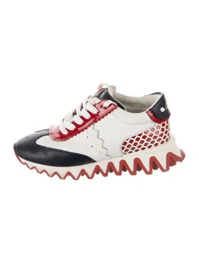 Pre-owned Christian Louboutin Kids' Boys' Low Top Leather Sneakers In White