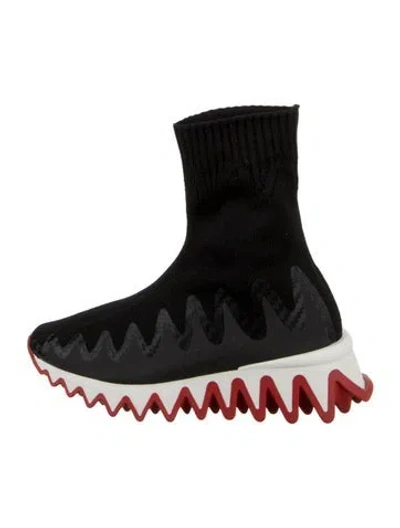 Pre-owned Christian Louboutin Kids' Boys' Sock Sneakers In Black