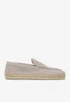 Christian Louboutin Paquepapa Suede Espadrille Loafers In Gray