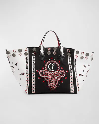CHRISTIAN LOUBOUTIN BREIZCABA LARGE TOTE IN CANVAS