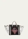 Christian Louboutin Breizcaba Large Tote In Canvas In Black/white